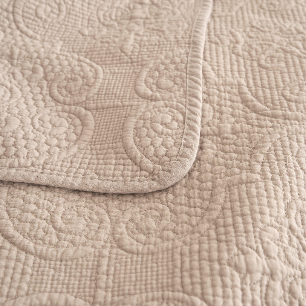 DaDa Bedding Neutral Taupe Beige Sandy Elegant Matelasse Cotton Quilted Bedspread Set (JHW-585) DaDalogy Bedding Collection