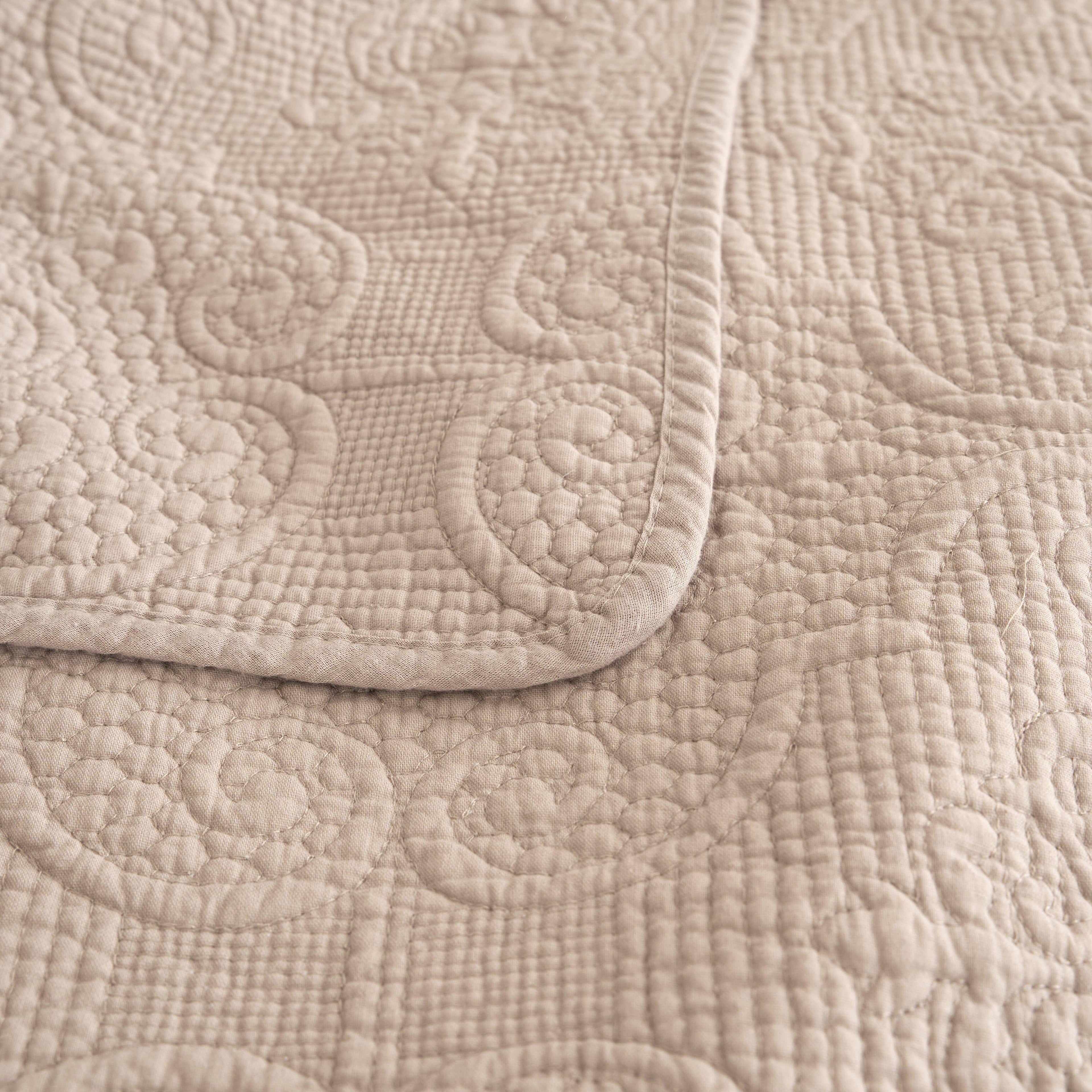 DaDa Bedding Neutral Taupe Beige Sandy Elegant Matelasse Cotton Quilted Bedspread Set (JHW-585) DaDalogy Bedding Collection