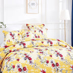 DaDa Bedding Radiant Sunshine Yellow Hummingbirds Floral Scalloped Bedspread Set (JHW-925) DaDalogy Bedding Collection