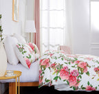 DaDa Bedding Romantic Roses Lovely Spring Pink Floral Duvet Cover Set w/ Pillow Cases (JHW-879) DaDalogy Bedding Collection