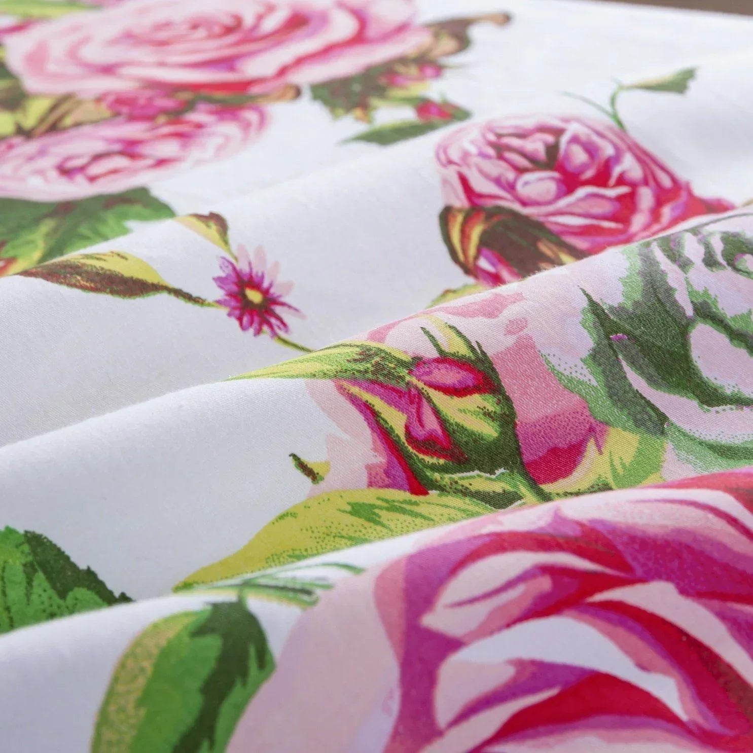 DaDa Bedding Romantic Roses Lovely Spring Pink Floral Fitted Bed Sheet w/ Pillow Cases (JHW879-Fitted) DaDalogy Bedding Collection