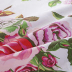 DaDa Bedding Romantic Roses Lovely Spring Pink Floral Garden Fitted & Flat Bed Sheet Set w/ Pillow Cases (JHW879) DaDalogy Bedding Collection