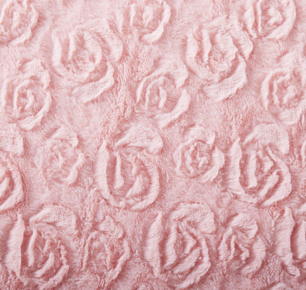 DaDa Bedding Rosey Pastel Blossom Pink Faux Fur Euro Throw Pillow Cover (171752) DaDalogy Bedding Collection