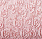 DaDa Bedding Rosey Pastel Blossom Pink Faux Fur Euro Throw Pillow Cover (171752) DaDalogy Bedding Collection
