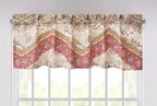DaDa Bedding Rustic Cranberry Sage Chevron Floral Window Curtain Valance - 18" x 52" (JHW-924) DaDalogy Bedding Collection