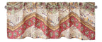 DaDa Bedding Rustic Cranberry Sage Chevron Floral Window Curtain Valance - 18" x 52" (JHW-924) DaDalogy Bedding Collection