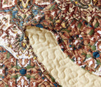 DaDa Bedding Rustic Earthy Cross Motif Folk Ogee Moroccan Scalloped Quilted Bedspread Set (JHW-944) DaDalogy Bedding Collection