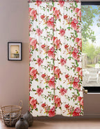 DaDa Bedding Set of 2-Pieces Romantic Roses Pink Floral Sheer Window Panel Curtains (JHW-879) DaDalogy Bedding Collection