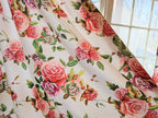 DaDa Bedding Set of 2-Pieces Romantic Roses Pink Floral Sheer Window Panel Curtains (JHW-879) DaDalogy Bedding Collection