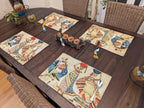 DaDa Bedding Set of 4-Pieces Dancing Women African Kwanzaa Tapestry Dining Table Placemats 13” x 19” (18117) DaDalogy Bedding Collection