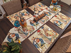 DaDa Bedding Set of 4-Pieces Dancing Women African Kwanzaa Tapestry Dining Table Placemats 13” x 19” (18117) DaDalogy Bedding Collection