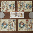 DaDa Bedding Set of 4-Pieces Dancing Women African Kwanzaa Tapestry Dining Table Placemats 13” x 19” (18117) DaDalogy Bedding Collection