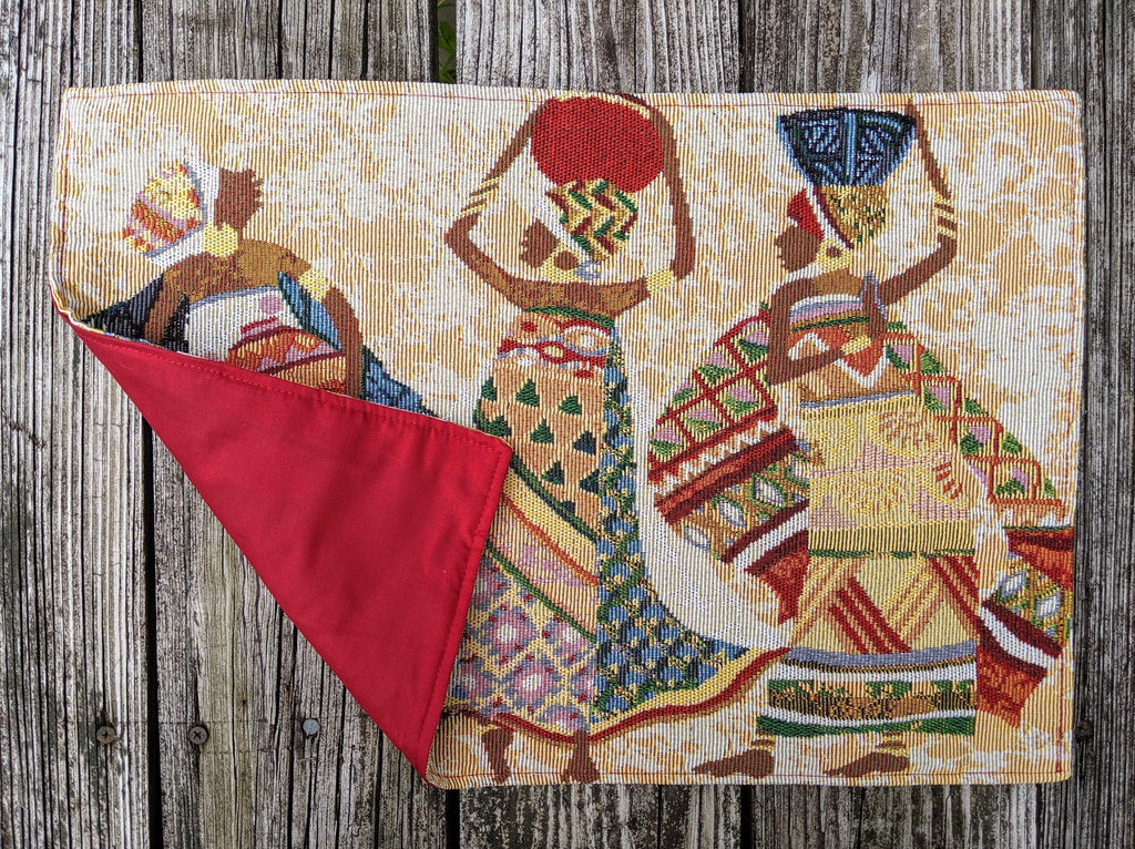 DaDa Bedding Set of 4-Pieces Dancing Women African Kwanzaa Tapestry Dining Table Placemats 13” x 19” (18117) DaDalogy Bedding Collection
