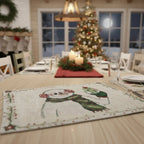DaDa Bedding Set of 4-Pieces Magical Snowman Holiday Tapestry Placemats 13” x 19” (9733) DaDalogy Bedding Collection