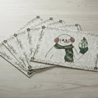 DaDa Bedding Set of 4-Pieces Magical Snowman Holiday Tapestry Placemats 13” x 19” (9733) DaDalogy Bedding Collection