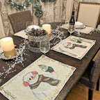 DaDa Bedding Set of 4-Pieces Magical Snowman Holiday Tapestry Placemats 13” x 19” (9733) DaDalogy Bedding Collection
