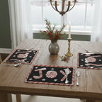 DaDa Bedding Set of 4-Pieces Peppermint Joy Holiday Tapestry Placemats 13” x 19” (12904) DaDalogy Bedding Collection