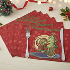 DaDa Bedding Set of 4-Pieces Red Santa Claus Christmas Tapestry Placemats 13” x 19” (17615) DaDalogy Bedding Collection