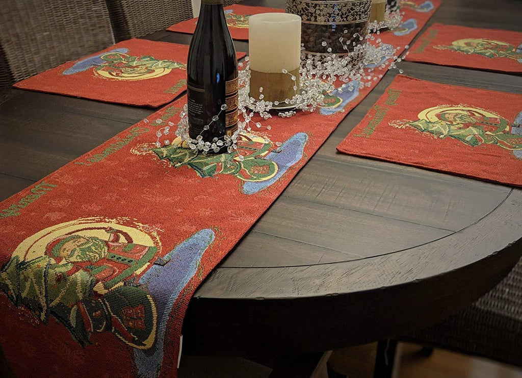 DaDa Bedding Set of 4-Pieces Red Santa Claus Christmas Tapestry Placemats 13” x 19” (17615) DaDalogy Bedding Collection