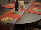 DaDa Bedding Set of 4-Pieces Red Santa Claus Christmas Tapestry Placemats 13” x 19” (17615) DaDalogy Bedding Collection