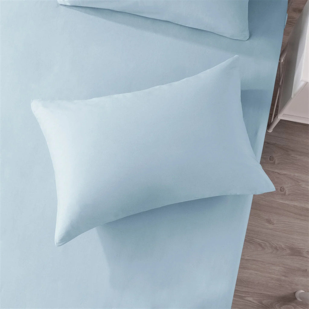 DaDa Bedding Soothing SeaFoam Sky Blue Cotton Fitted Bed Sheet w/Pillow Cases (JHW604) DaDalogy Bedding Collection