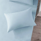 DaDa Bedding Soothing SeaFoam Sky Blue Cotton Fitted Bed Sheet w/Pillow Cases (JHW604) DaDalogy Bedding Collection