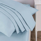 DaDa Bedding Soothing SeaFoam Sky Blue Cotton Fitted Bed Sheet w/Pillow Cases (JHW604) DaDalogy Bedding Collection