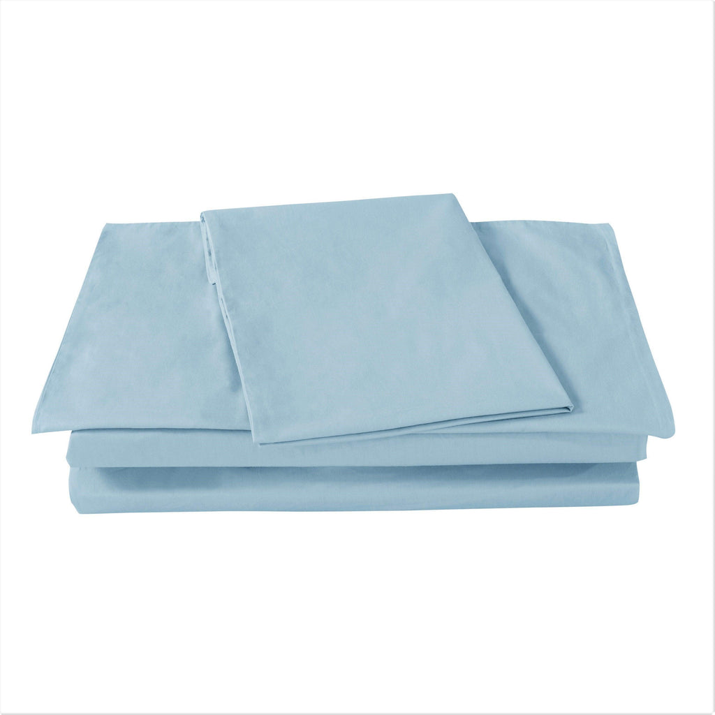 DaDa Bedding Soothing SeaFoam Sky Blue Cotton Fitted Bed Sheet w/Pillow Cases (JHW604) DaDalogy Bedding Collection