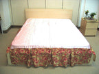 DaDa Bedding Sunrise Hibiscus Floral Dust Ruffle Pleated Satiny Pink Bed Skirt - 14" Drop  (BS-BM465L-1) DaDalogy Bedding Collection