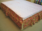 DaDa Bedding Sunrise Hibiscus Floral Dust Ruffle Pleated Satiny Pink Bed Skirt - 14" Drop  (BS-BM465L-1) DaDalogy Bedding Collection