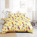 DaDa Bedding Sunshine Yellow Hummingbirds Floral Duvet Cover Set w/ Pillow Cases (JHW-925) DaDalogy Bedding Collection