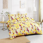 DaDa Bedding Sunshine Yellow Hummingbirds Floral Duvet Cover Set w/ Pillow Cases (JHW-925) DaDalogy Bedding Collection