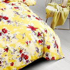DaDa Bedding Sunshine Yellow Hummingbirds Floral Duvet Cover Set w/ Pillow Cases (JHW-925) DaDalogy Bedding Collection
