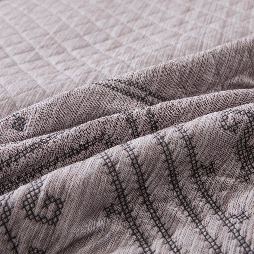 DaDa Bedding Whimsical Lavender Grey Cottage Soft Quilted Coverlet Bedspread Set (JHW866) DaDalogy Bedding Collection