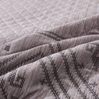 DaDa Bedding Whimsical Lavender Grey Cottage Soft Quilted Coverlet Bedspread Set (JHW866) DaDalogy Bedding Collection
