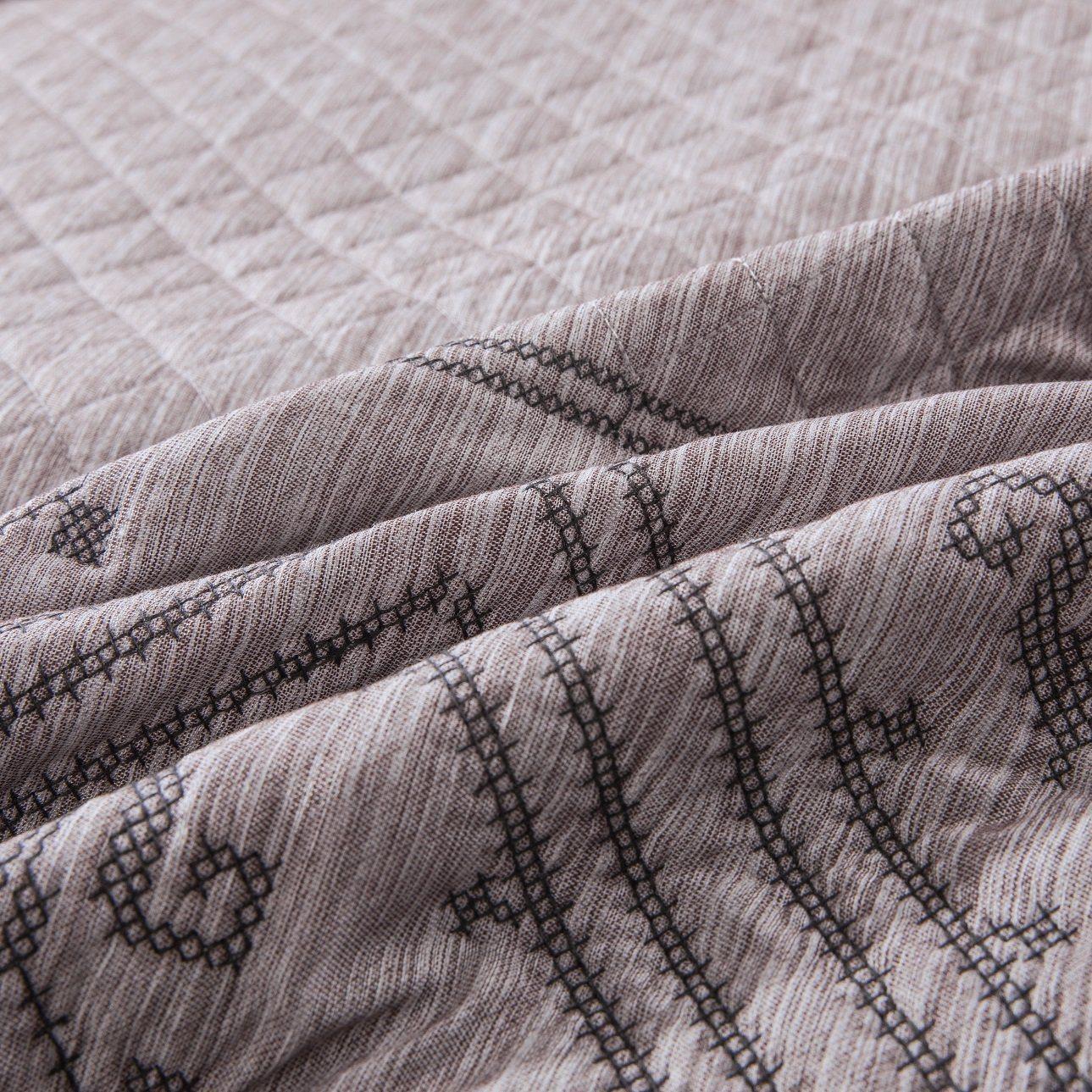 DaDa Bedding Whimsical Lavender Grey Cottage Soft Quilted Coverlet Bedspread Set (JHW866) DaDalogy Bedding Collection