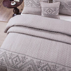 DaDa Bedding Whimsical Lavender Grey Cottage Soft Quilted Coverlet Bedspread Set (JHW866) DaDalogy Bedding Collection