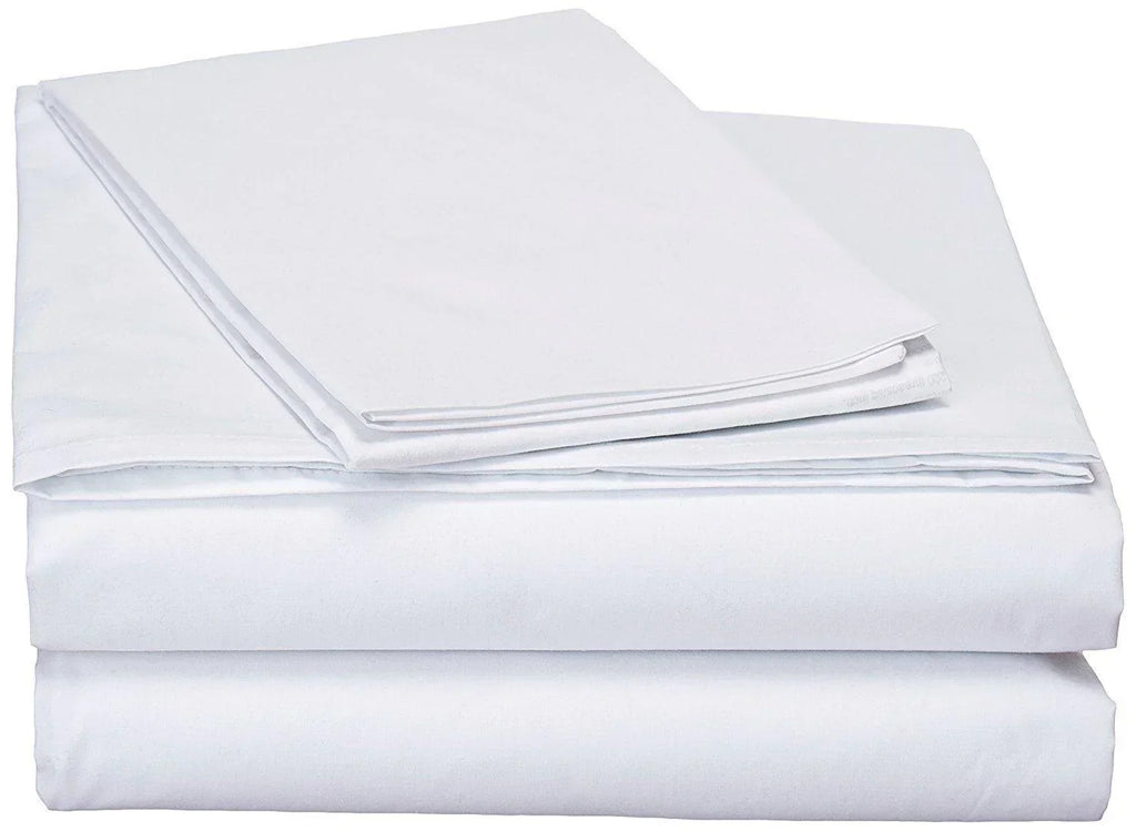 DaDa Bedding White Flat Sheet & Pillow Cases Set (FS098765) DaDalogy Bedding Collection