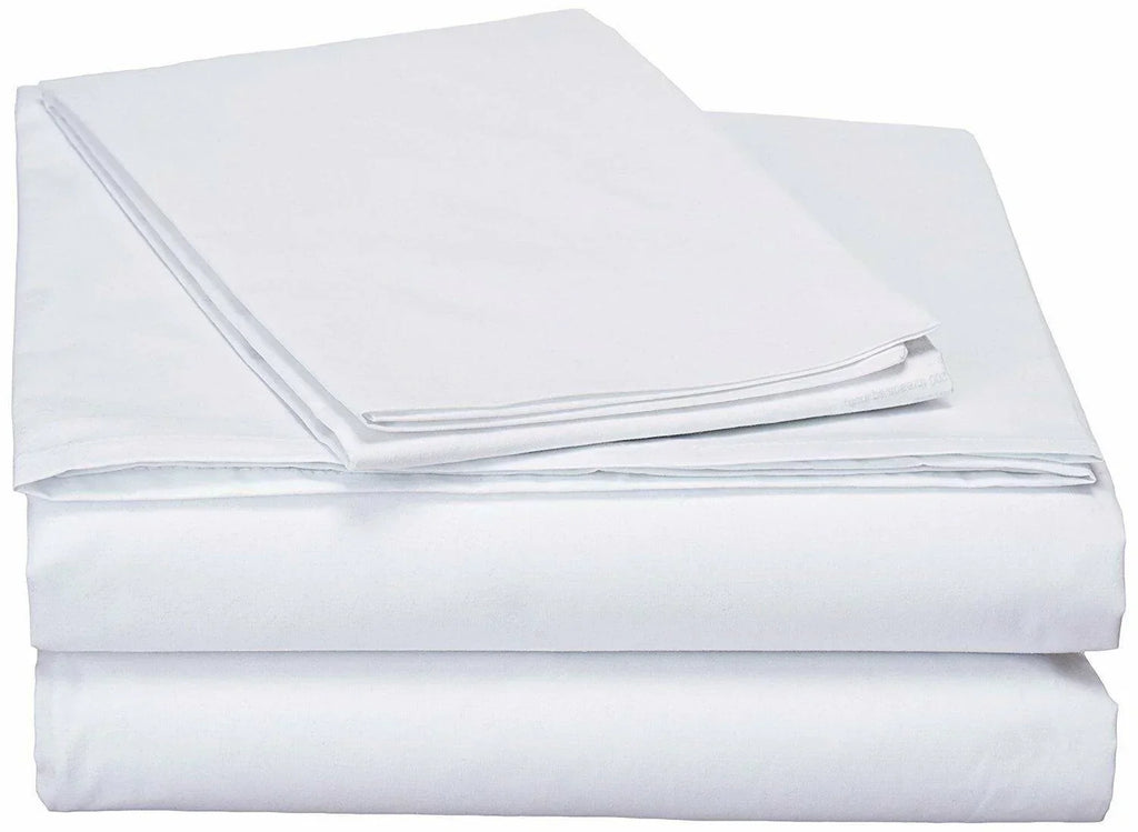 DaDa Bedding White Soft Fitted & Flat Bed Sheets w/ Pillow Cases Set (FSFS098765) DaDalogy Bedding Collection