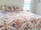 DaDa Bedding Wisteria Cottage Roses Floral Lightweight Quilted Bedspread Set (HS-1003) DaDalogy Bedding Collection