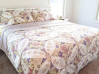 DaDa Bedding Wisteria Cottage Roses Floral Lightweight Quilted Bedspread Set (HS-1003) DaDalogy Bedding Collection