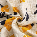 DaDa Bedding Yellow Fleur Floral Golden Orange Ivory Cream Scalloped Bedspread Set (18112) DaDalogy Bedding Collection