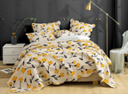 DaDa Bedding Yellow Fleur Floral Golden Orange Ivory Cream Scalloped Bedspread Set (18112) DaDalogy Bedding Collection