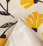 DaDa Bedding Yellow Fleur Floral Golden Orange Ivory Duvet Cover Set w/ Pillow Cases (18112) DaDalogy Bedding Collection