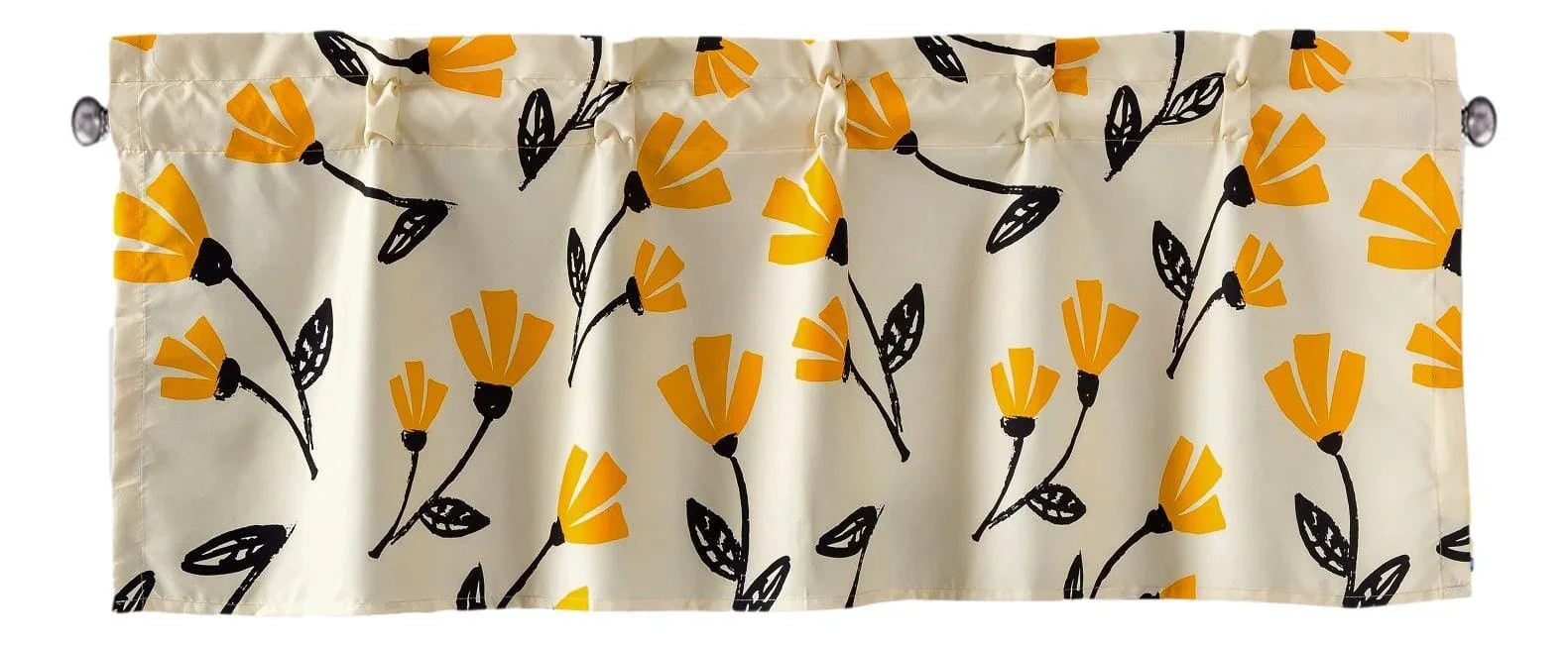 DaDa Bedding Yellow Fleur Floral Golden Orange Ivory Window Curtain Valance - 18" x 52" (18112) DaDalogy Bedding Collection