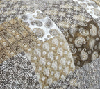 DaDalogy Bedding Bed in a Bag Bundle Set - Bohemian Paisley Dreams Floral Olive Brown Patchwork Bedspread Set (JHW885) DaDalogy Bedding Collection