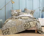 DaDalogy Bedding Bed in a Bag Bundle Set - Bohemian Paisley Dreams Floral Olive Brown Patchwork Bedspread Set (JHW885) DaDalogy Bedding Collection