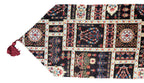 DaDalogy Bedding Elegant Woven Mughal Floral Tapestry Table Runner, Dark Noir Botanical Vintage Fleur (18197)