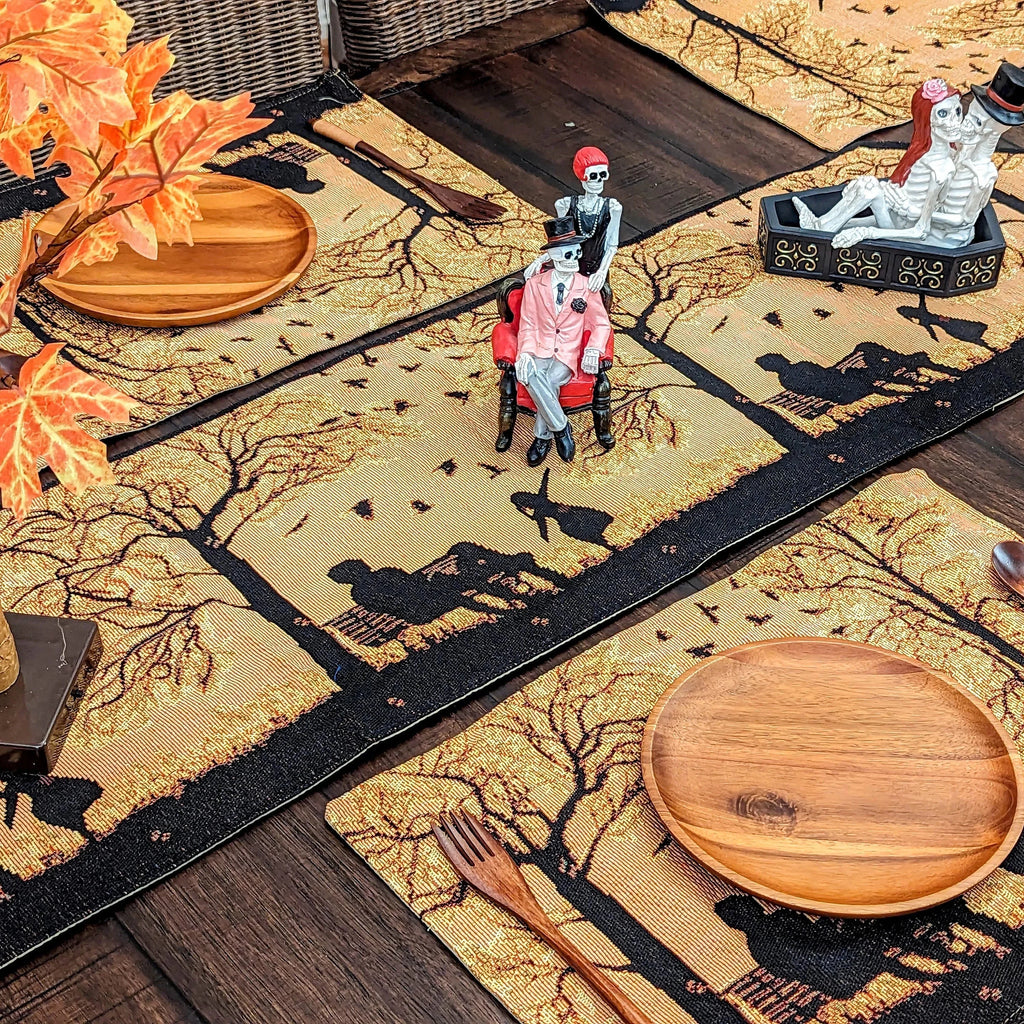 DaDalogy Bedding Set of 4 Pieces Autumn Birds Blessing Tapestry Dining Placemats 13” x 19” (Thanksgiving) DaDalogy Bedding Collection