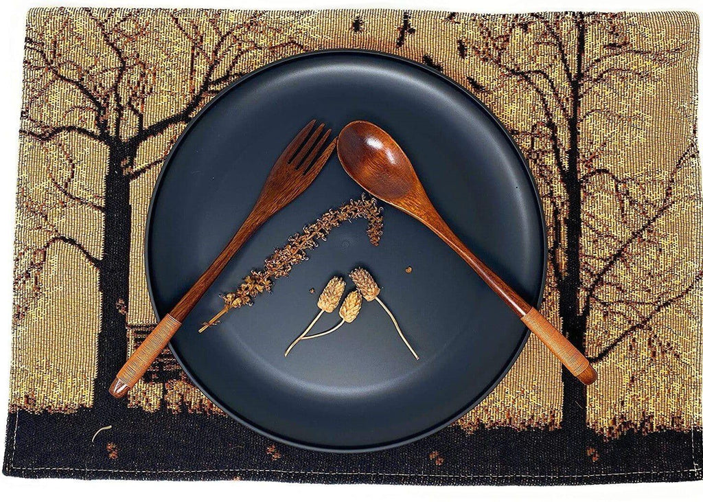 DaDalogy Bedding Set of 4 Pieces Autumn Birds Blessing Tapestry Dining Placemats 13” x 19” (Thanksgiving) DaDalogy Bedding Collection
